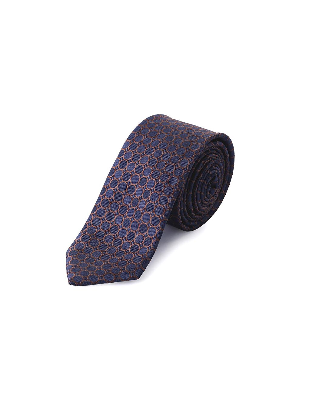 Kahverengi Desenli Klasik Micro Kravat-2