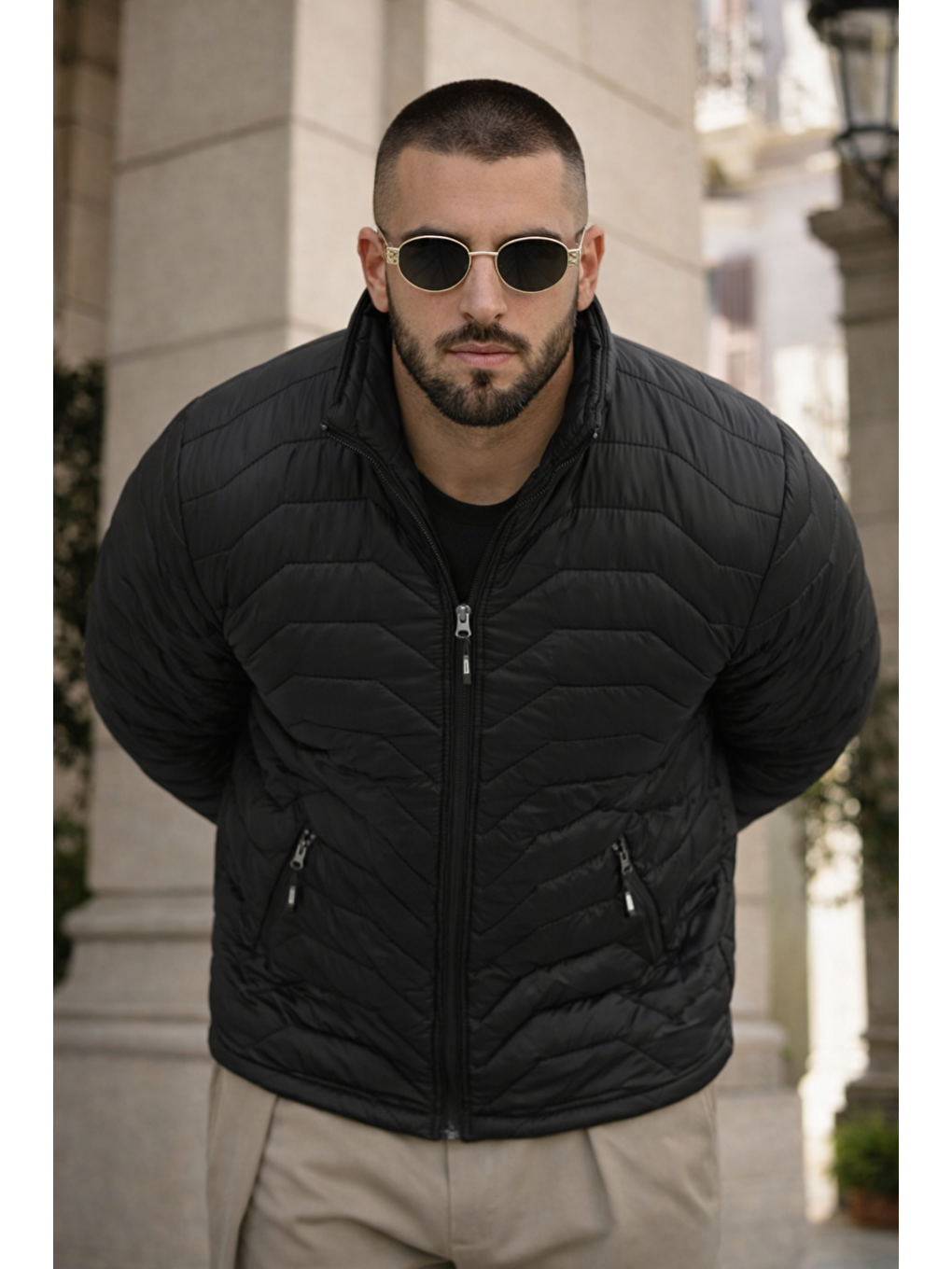 Erkek Kışlık Premium Günlük Kapitone Siyah Şişme Mont-1