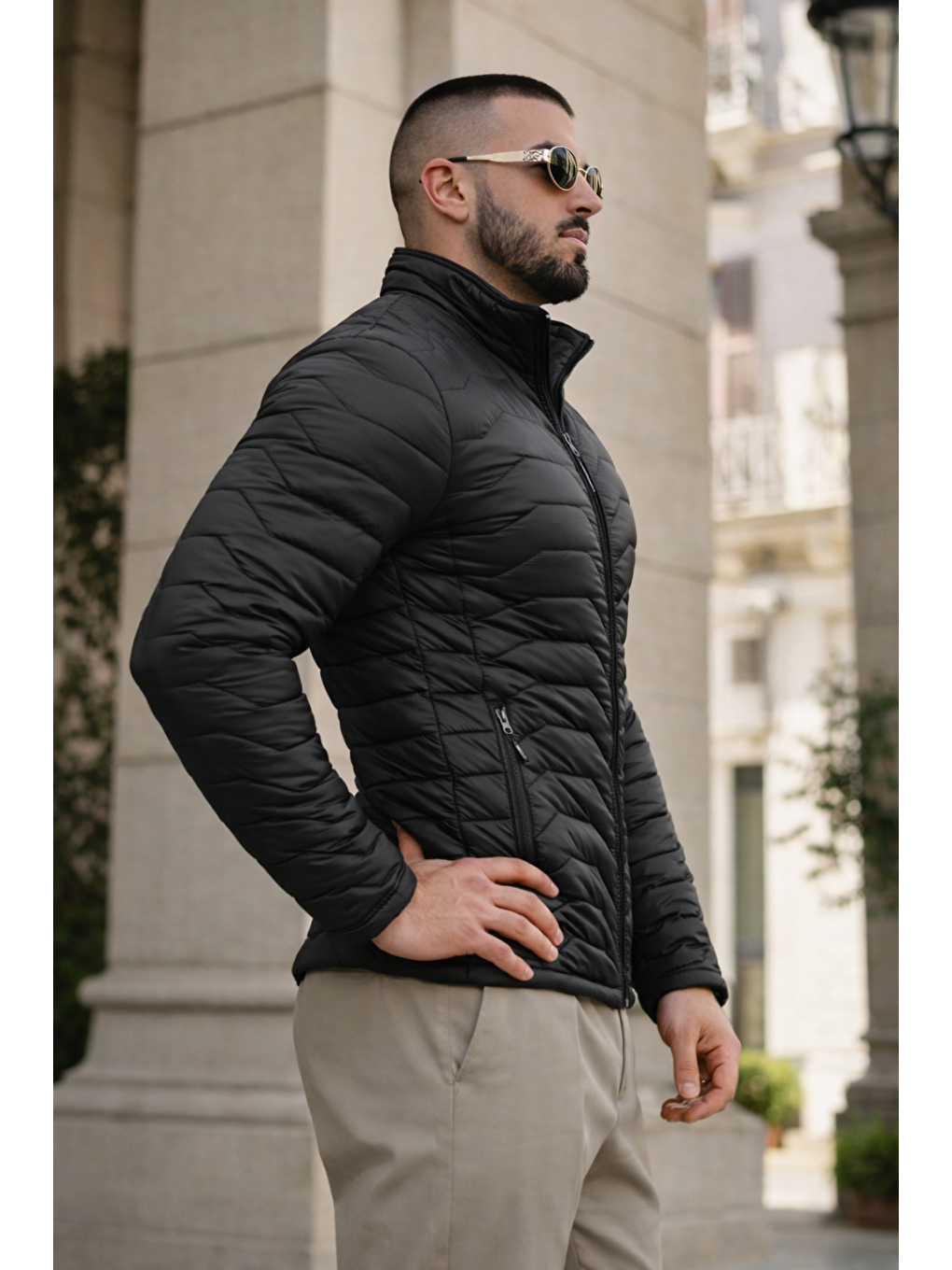 Erkek Kışlık Premium Günlük Kapitone Siyah Şişme Mont-4