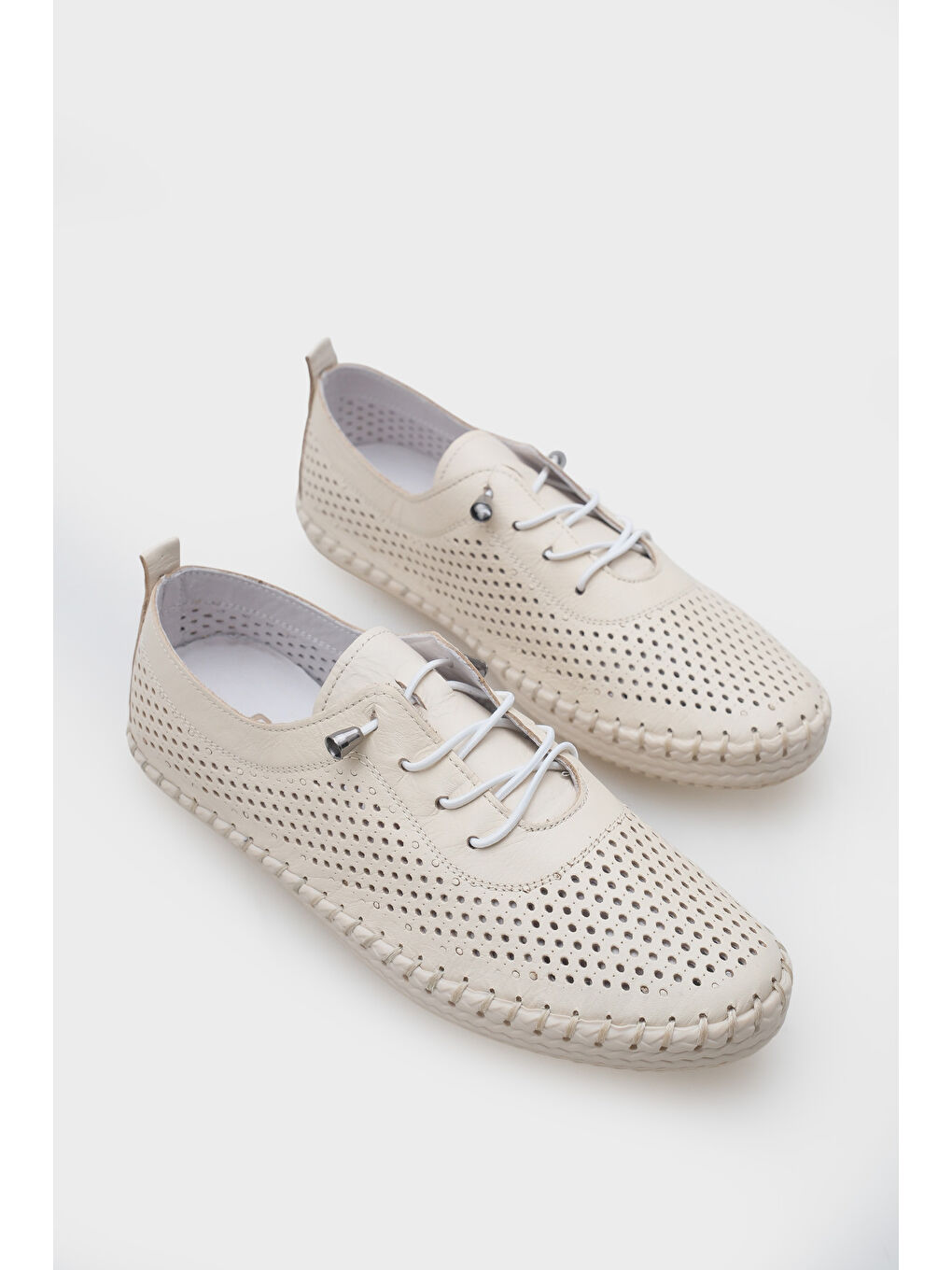 Bej Rubia Hakiki Deri Soft Konfor Tabanlı Kadın Sneaker