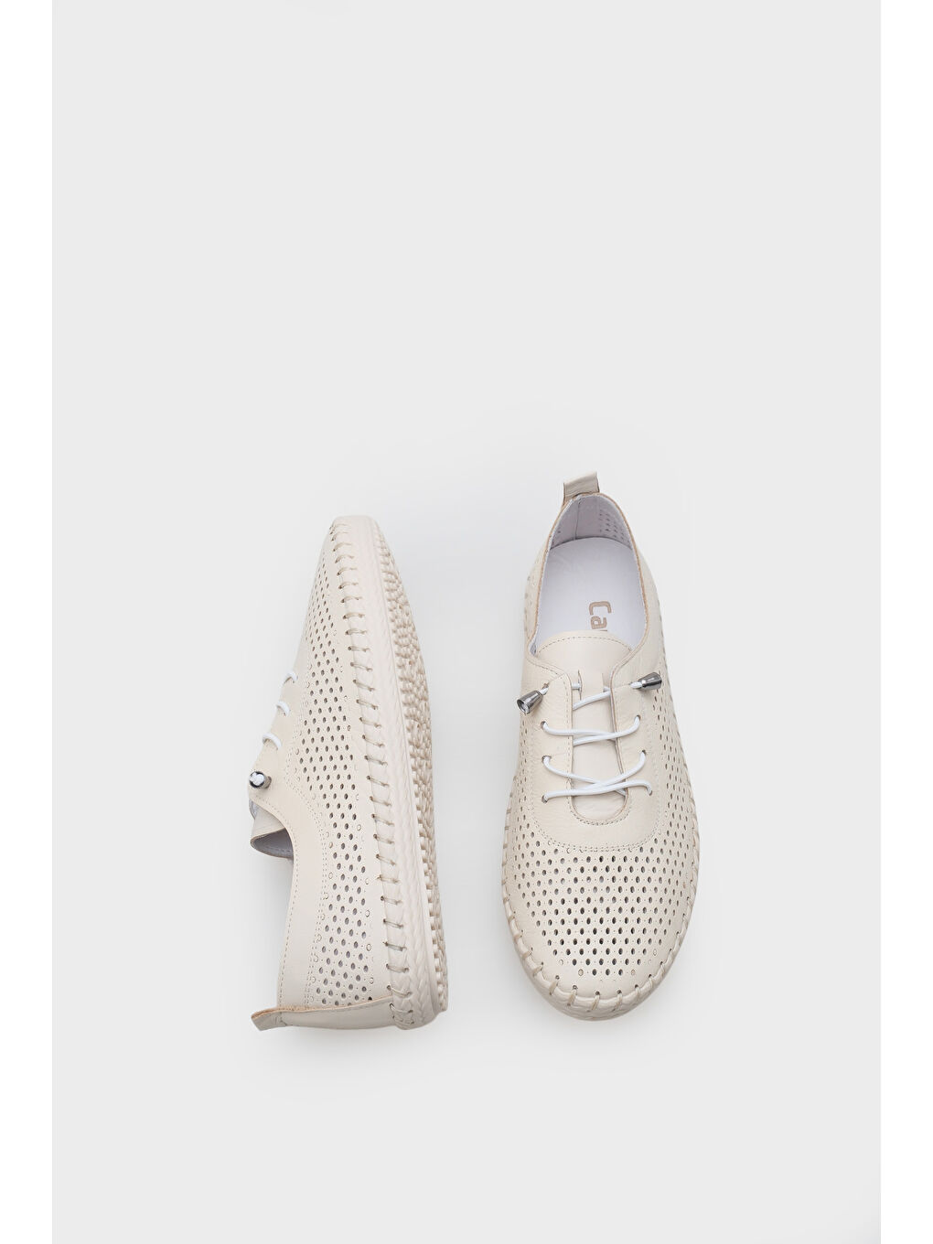 Bej Rubia Hakiki Deri Soft Konfor Tabanlı Kadın Sneaker-4