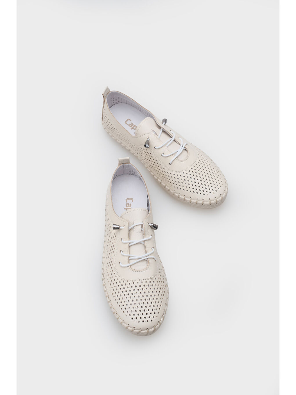 Bej Rubia Hakiki Deri Soft Konfor Tabanlı Kadın Sneaker-5