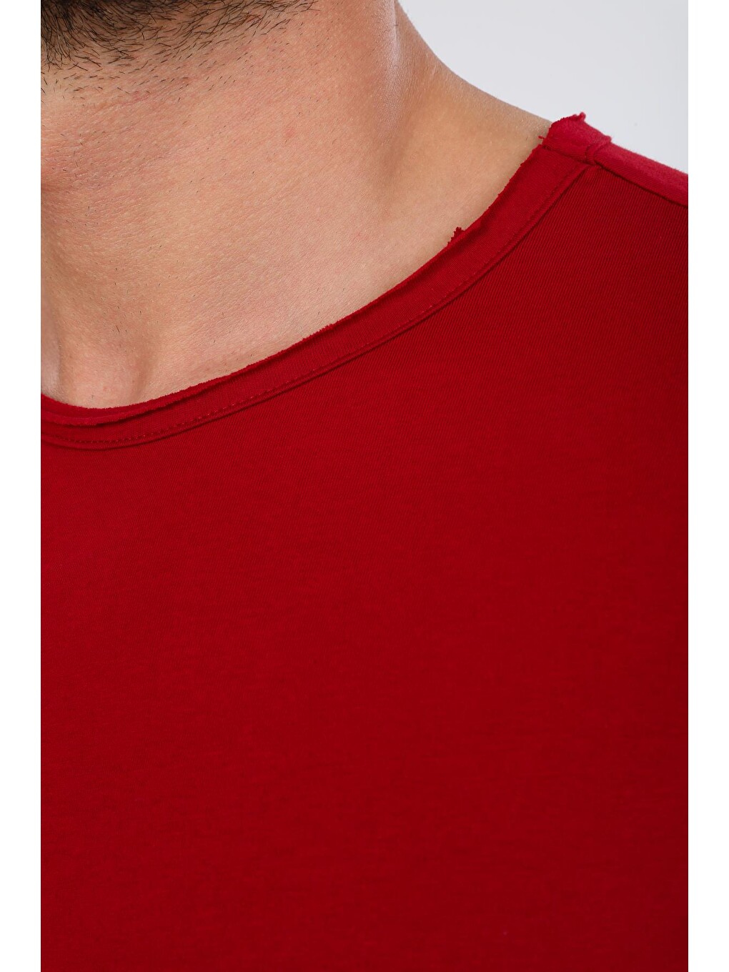 Bordo Oversize Fit Pamuklu Kısa Kollu Basic Uniseks Pis Yaka Unisex Tişört-3