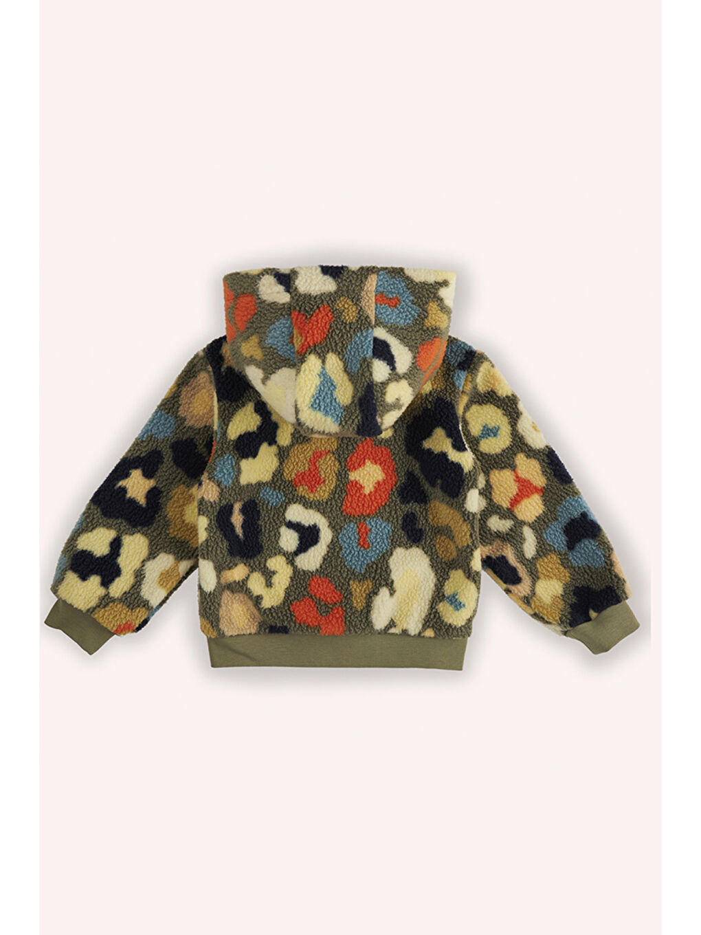 Kız Bebek Desenli Fermuarlı Pelüş Yeşil Ceket-1