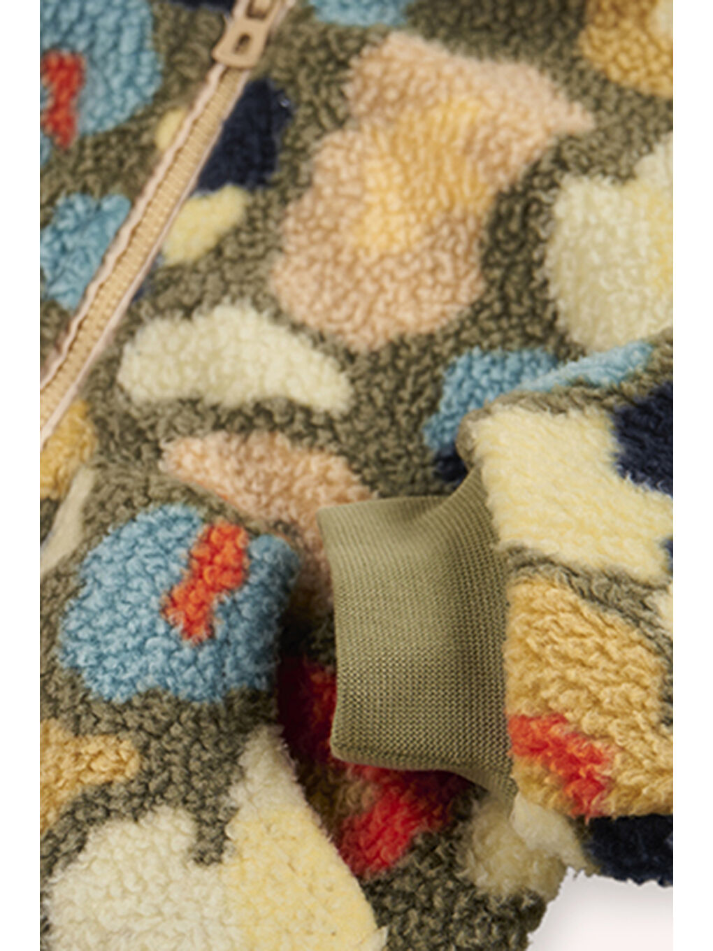 Kız Bebek Desenli Fermuarlı Pelüş Yeşil Ceket-2