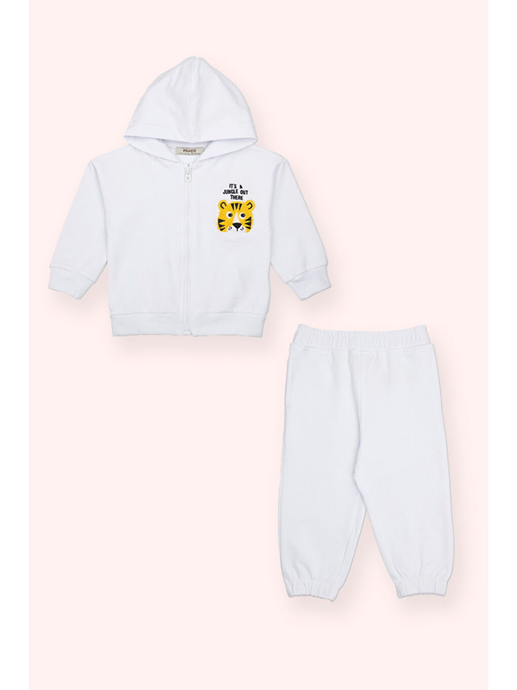 Erkek Bebek 2'li Beyaz Eşofman Takım