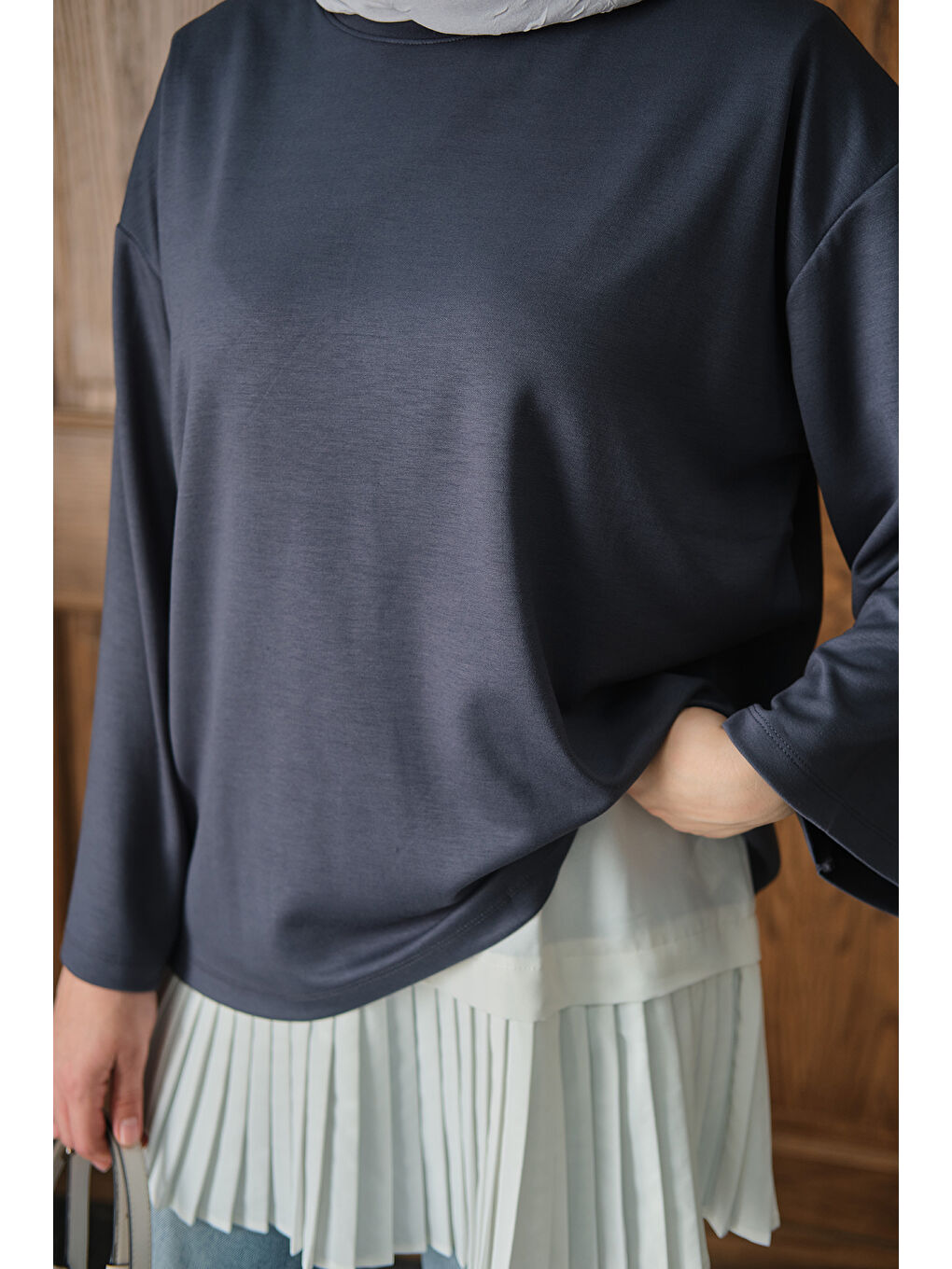 Kadın Salaş Düz Body Antrasit-4