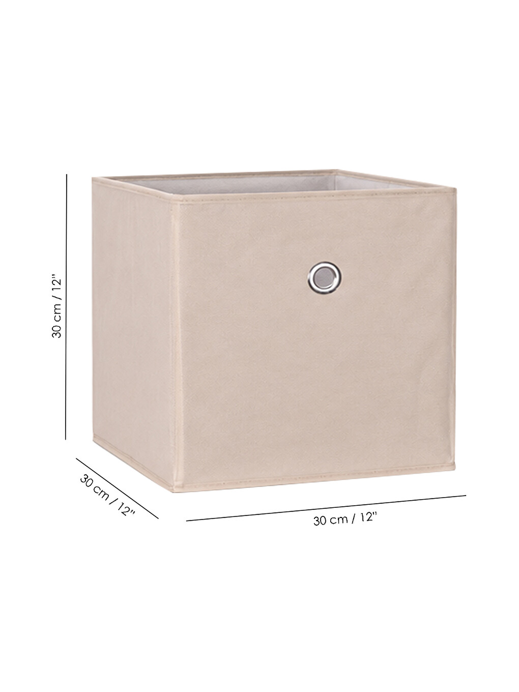 3'lü Dolap İçi Organizer - Oyuncak Kıyafet Saklama Raf Düzenleyici Sepet 30x30x30 Cm Bej-4