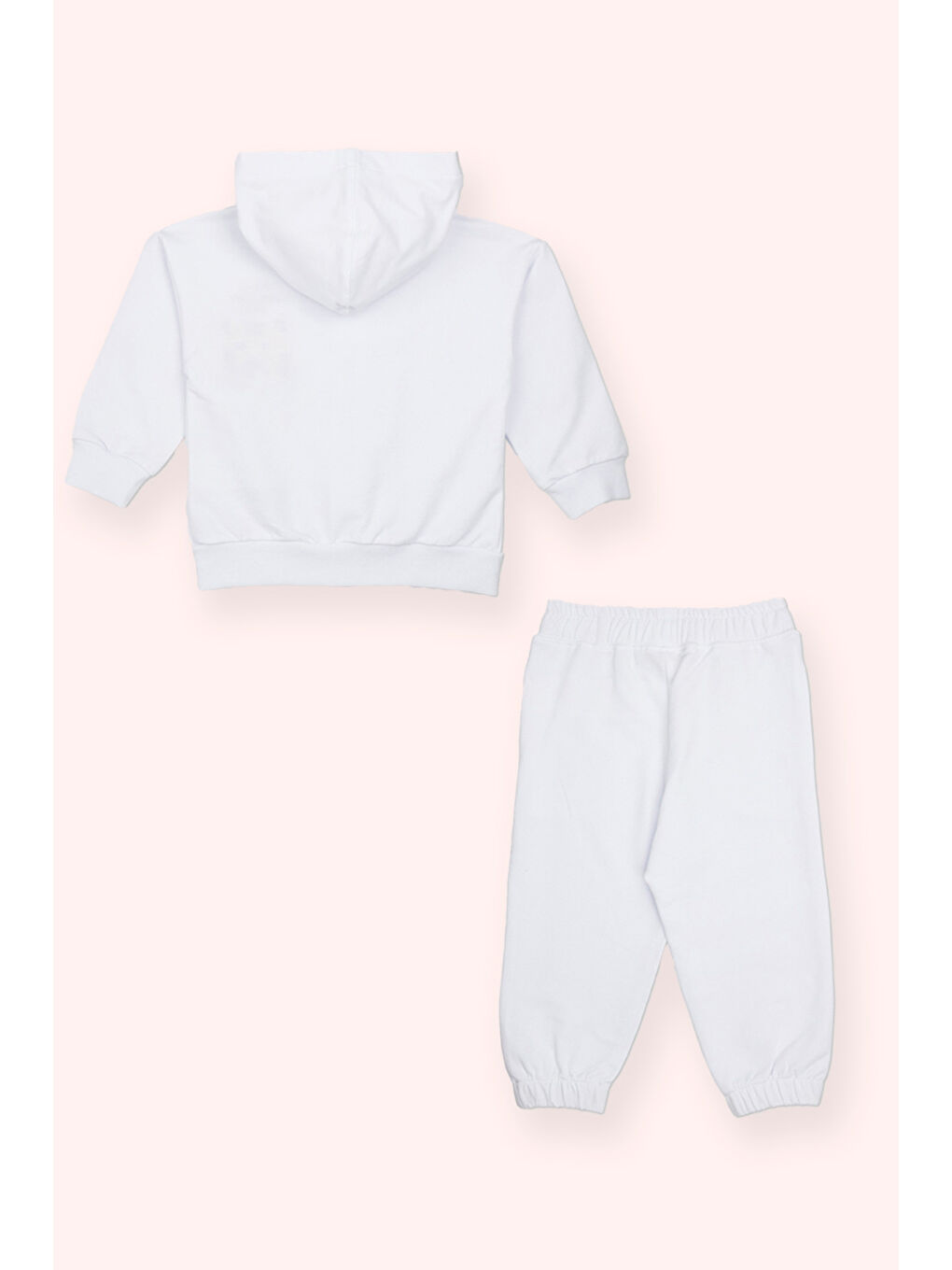 Erkek Bebek 2'li Beyaz Eşofman Takım-3
