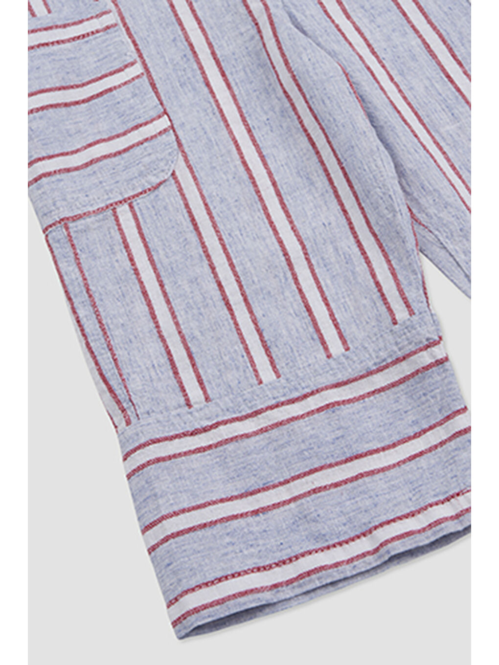 Kız Bebek Çizgi Desenli Mavi Salopet-3