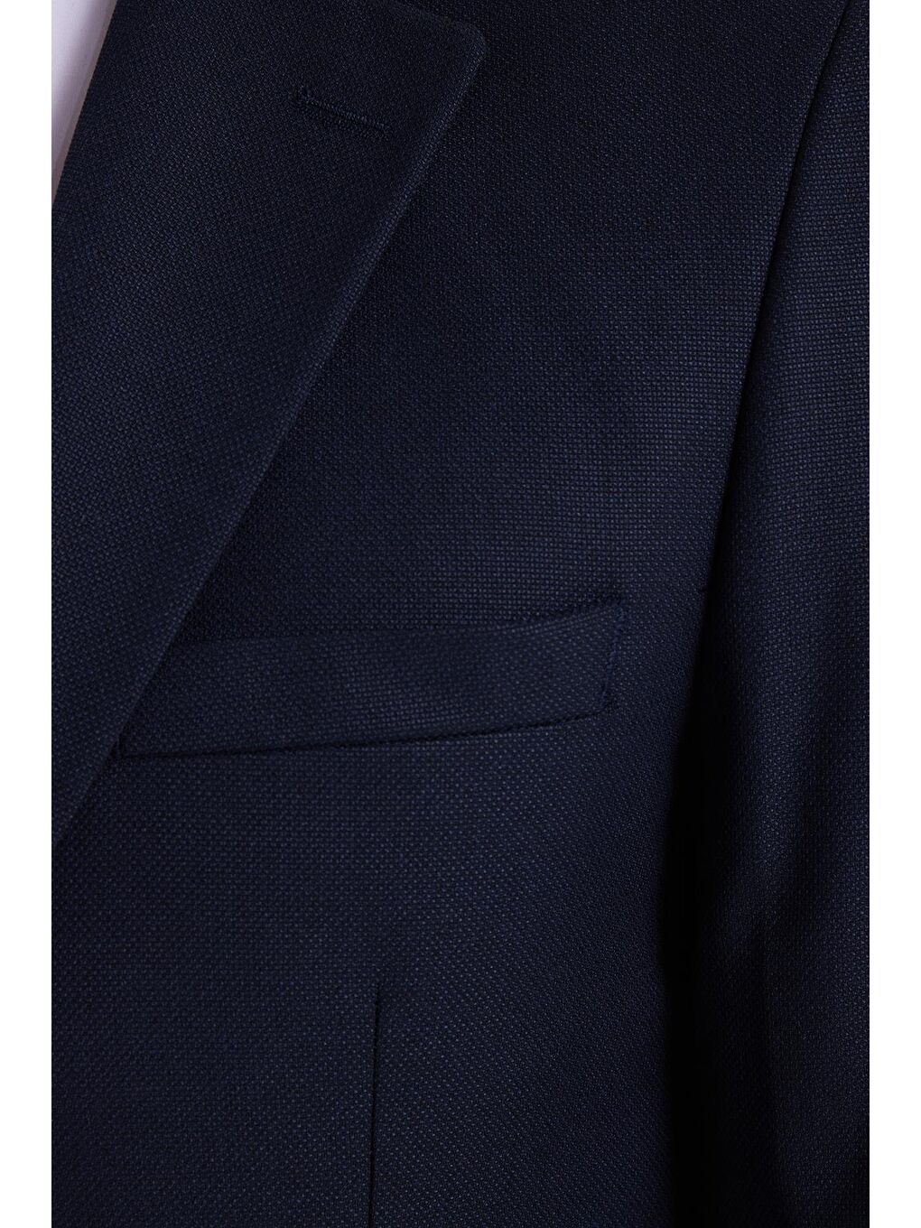 Erkek Regular Fit Lacivert Mono Yaka Beli Bağcıklı Torba Cepli Takım Elbise-8