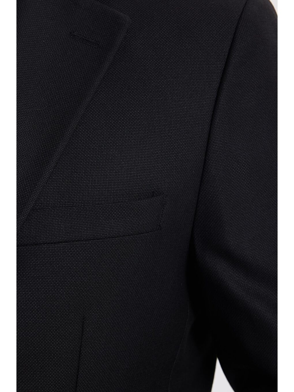 Erkek Regular Fit Siyah Mono Yaka Beli Bağcıklı Torba Cepli Takım Elbise-8