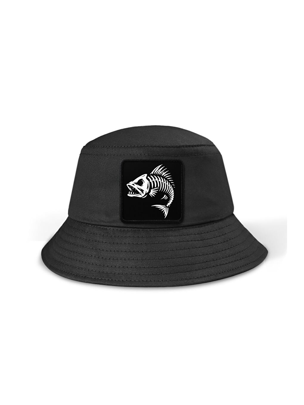 Balık Logolu Bucket Siyah Şapka