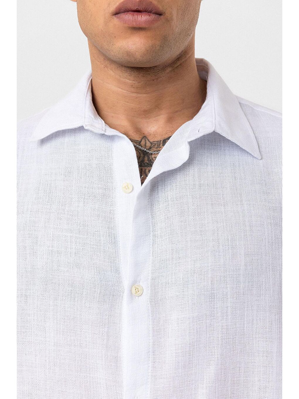 Uzun Kollu Basic Oversize Gömlek Ekru-5