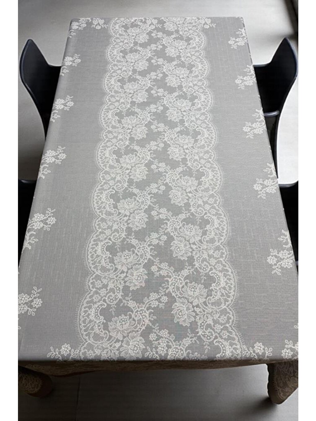 Zaraf Dertsiz Masa Örtüsü 150x300 Cm Gri-1