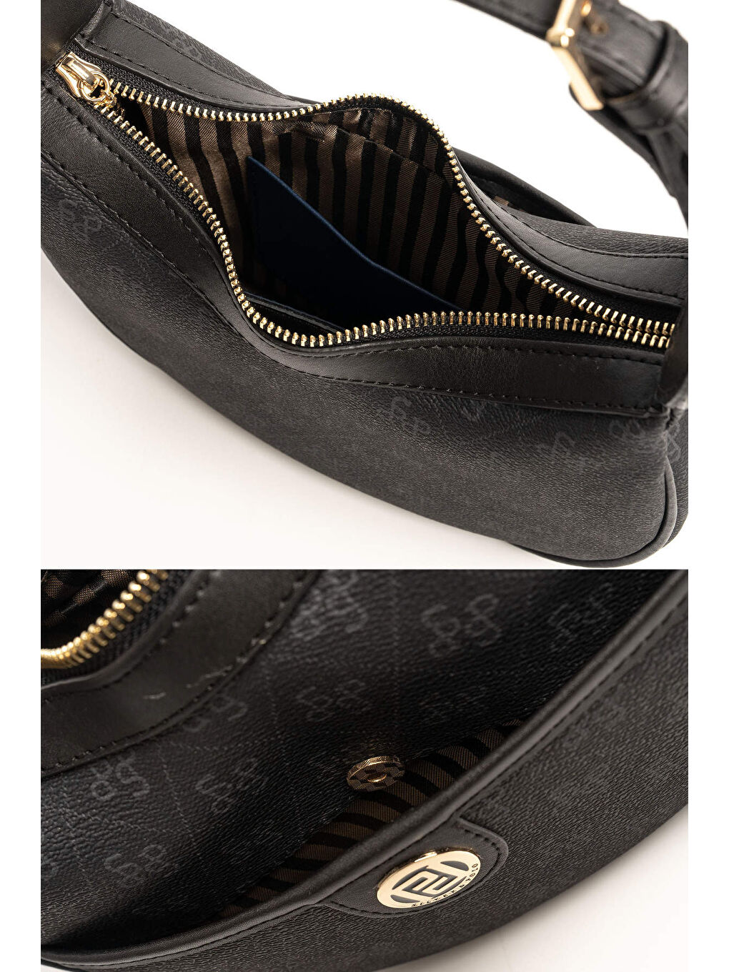 Siyah Kadın Omuz Çantası 1194-46978 SILVER POLO BAYAN ÇANTASI M178 SİYAH-MAT SİYAH-7