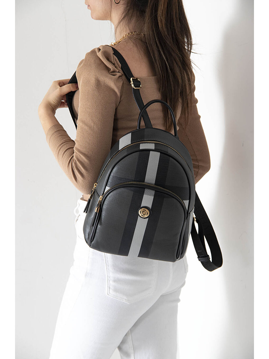 Siyah Kadın 1062-39351 SIRT ÇANTASI M129 SİYAH-MAT SİYAH-4