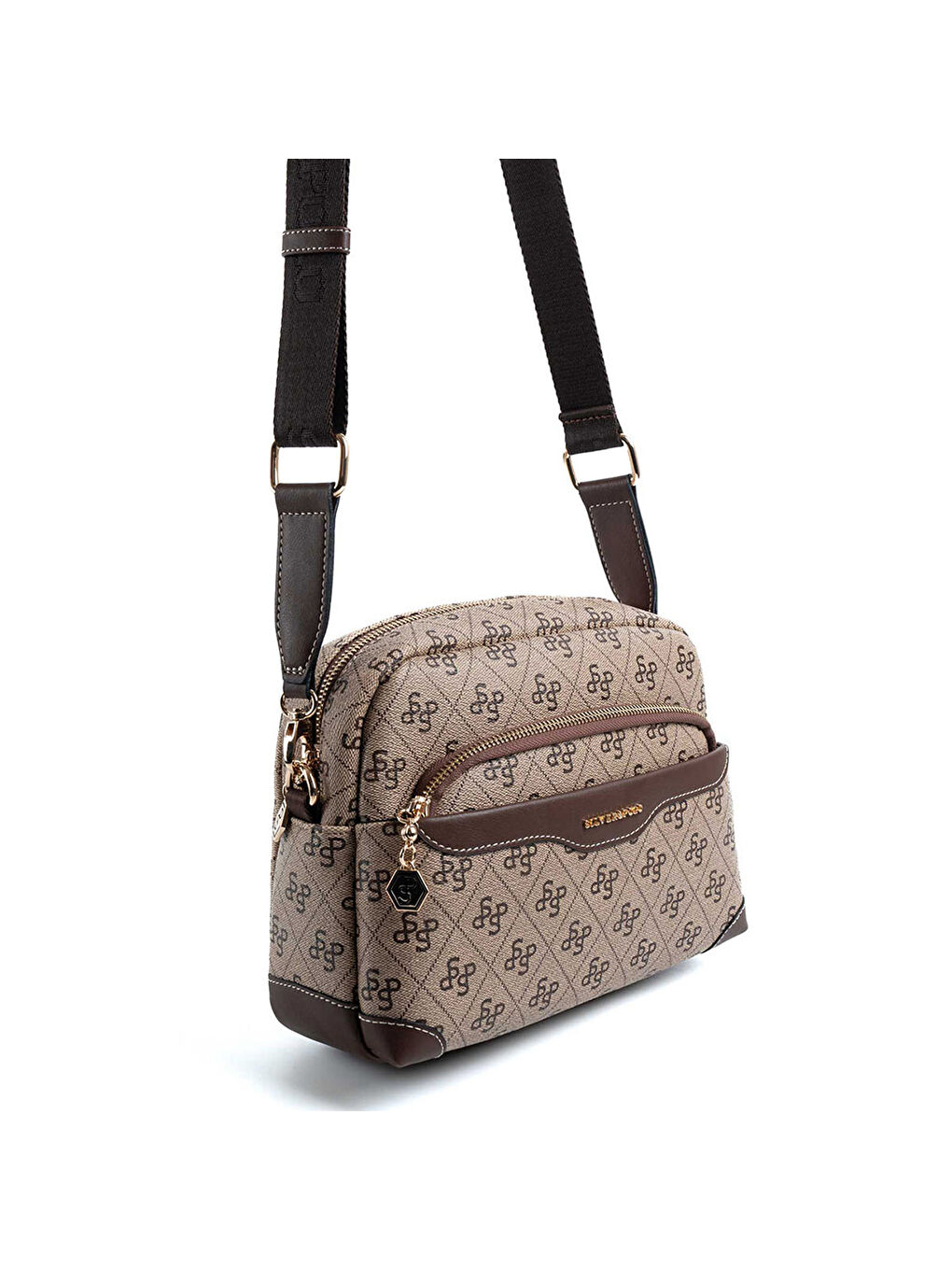 Bej Kadın Çapraz Çanta 1201-47992 SILVER POLO ÇAPRAZ BAYAN ÇANTASI M178 KOYU BEJ-MAT KAHVE-1