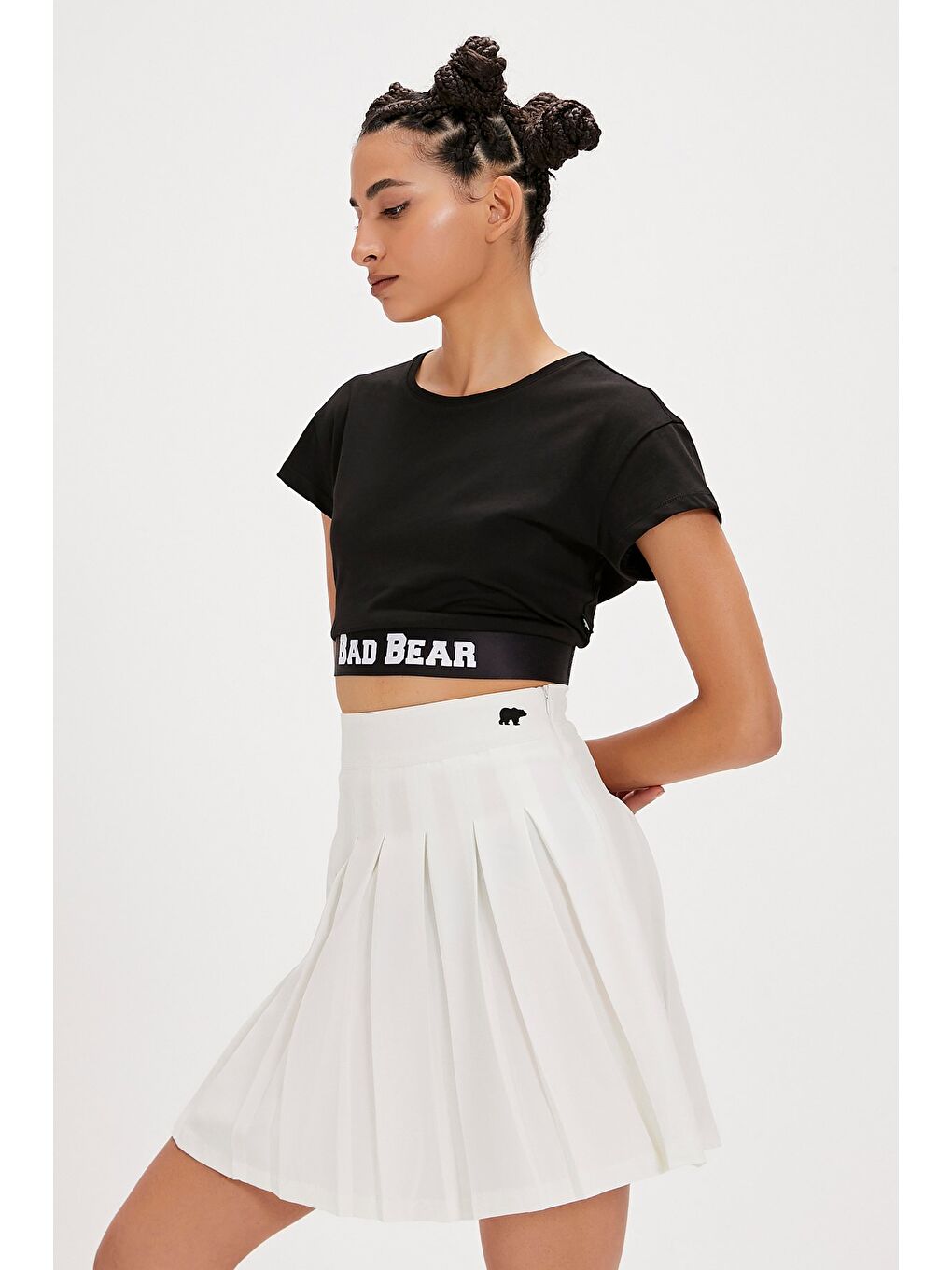 Della Siyah Baskılı Kadın Tişört-1