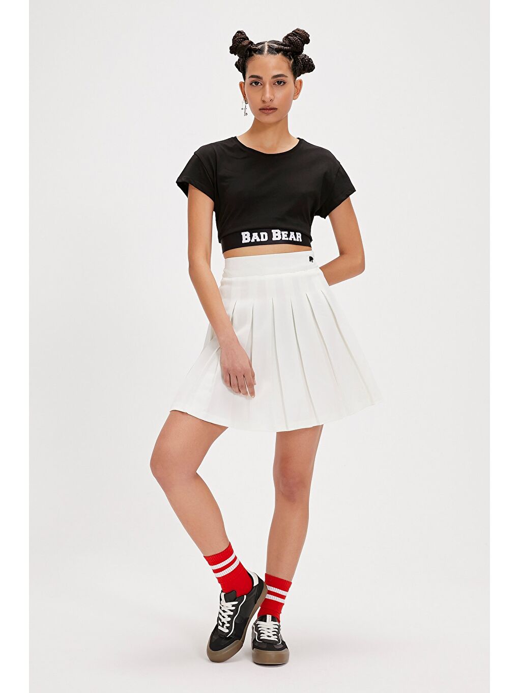 Della Siyah Baskılı Kadın Tişört-2