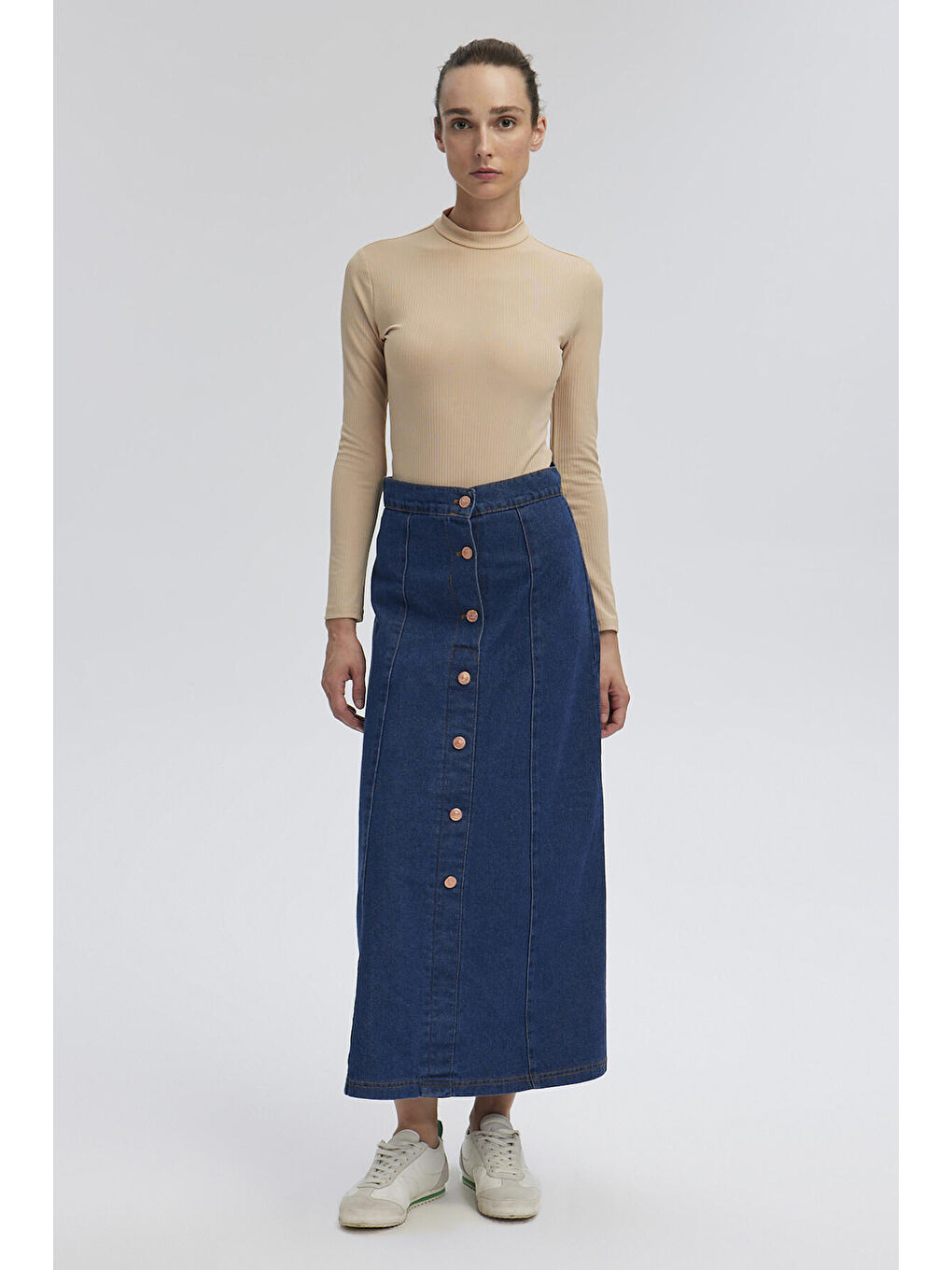 Bej DİK YAKA FİTİLLİ BODY-1