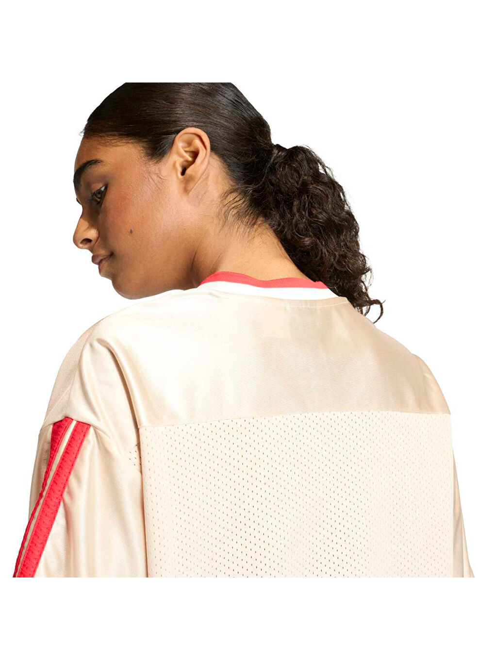 Stadium Kadın Ekru Yuvarlak Yaka File Tişört-2