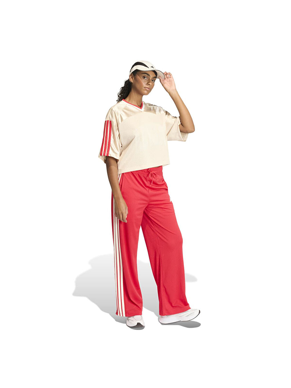 Stadium Kadın Ekru Yuvarlak Yaka File Tişört-3