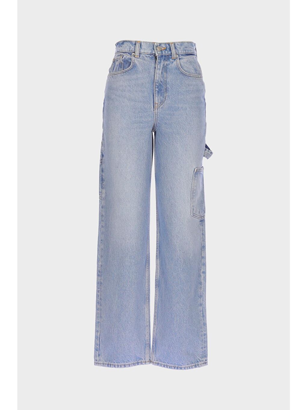 Diana Açık Mavi Yüksek Bel Kargo Cepli Patı Fermuarlı Jean Pantolon C 4517-114