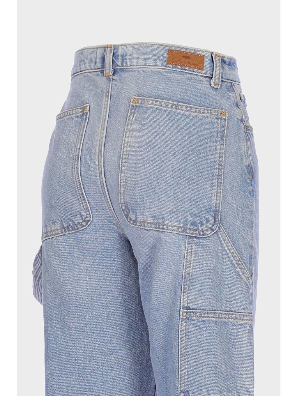 Diana Açık Mavi Yüksek Bel Kargo Cepli Patı Fermuarlı Jean Pantolon C 4517-114-3