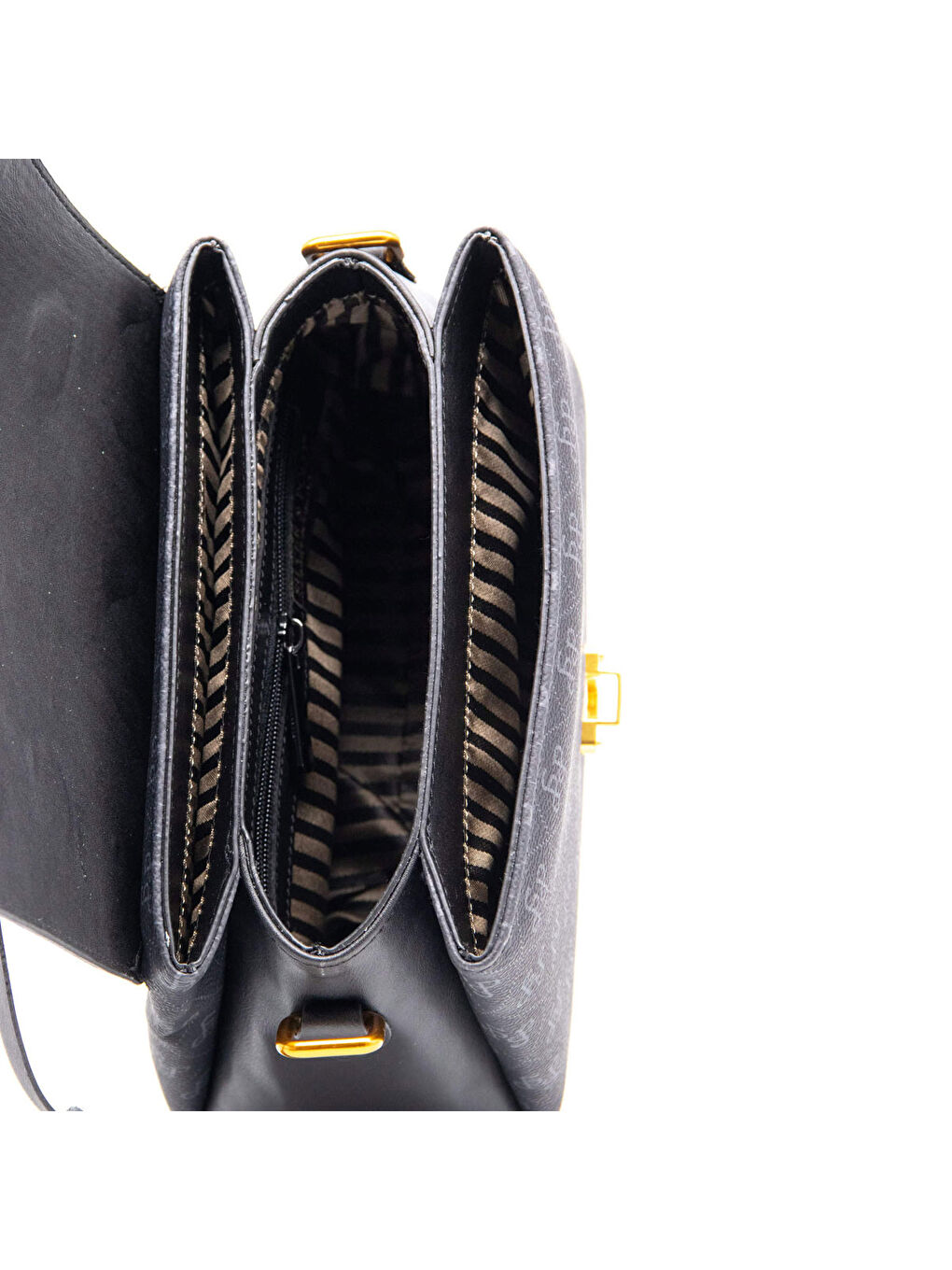 Siyah Kadın Omuz Çantası 1159-45429 SILVER POLO BAYAN ÇANTASI M178 SİYAH-MAT SİYAH-5