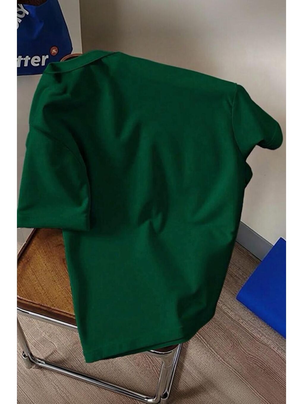 Yeşil Gym Bunny - Halter Kaldıran Tavşan Baskılı Unisex Oversize Pamuklu Tişört-3