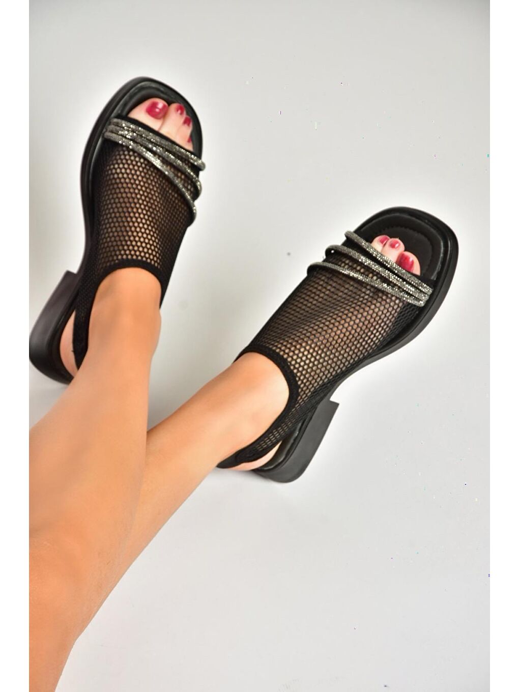 S4769004 Siyah Kadın Sandalet-2