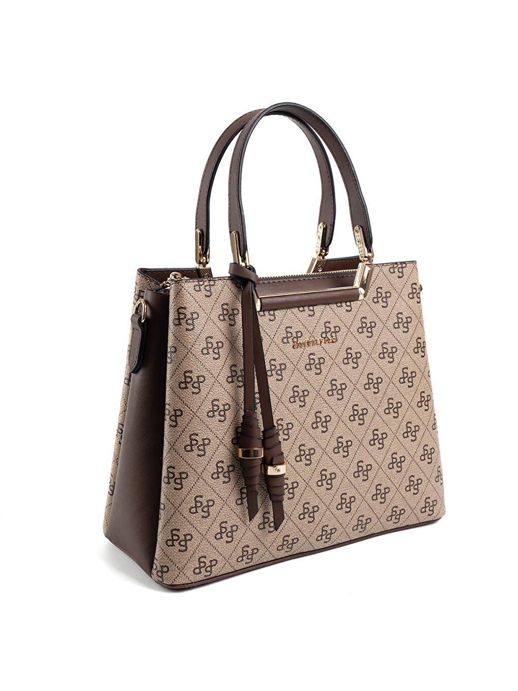 Bej Kadın Omuz Çantası 969-47365 SILVER POLO M178 KOYU BEJ-MAT KAHVE-1