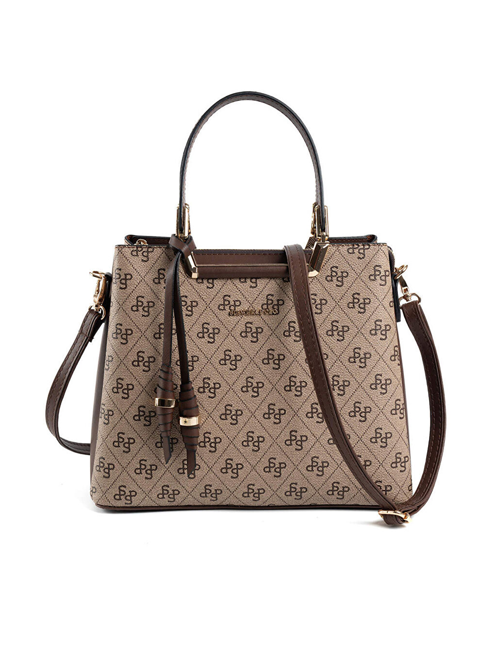 Bej Kadın Omuz Çantası 969-47365 SILVER POLO M178 KOYU BEJ-MAT KAHVE-4