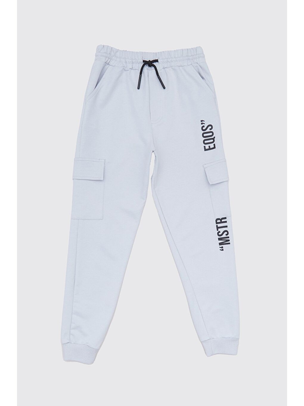 Gri Yazı Baskılı Kargo Cepli Erkek Çocuk Eşofman Altı