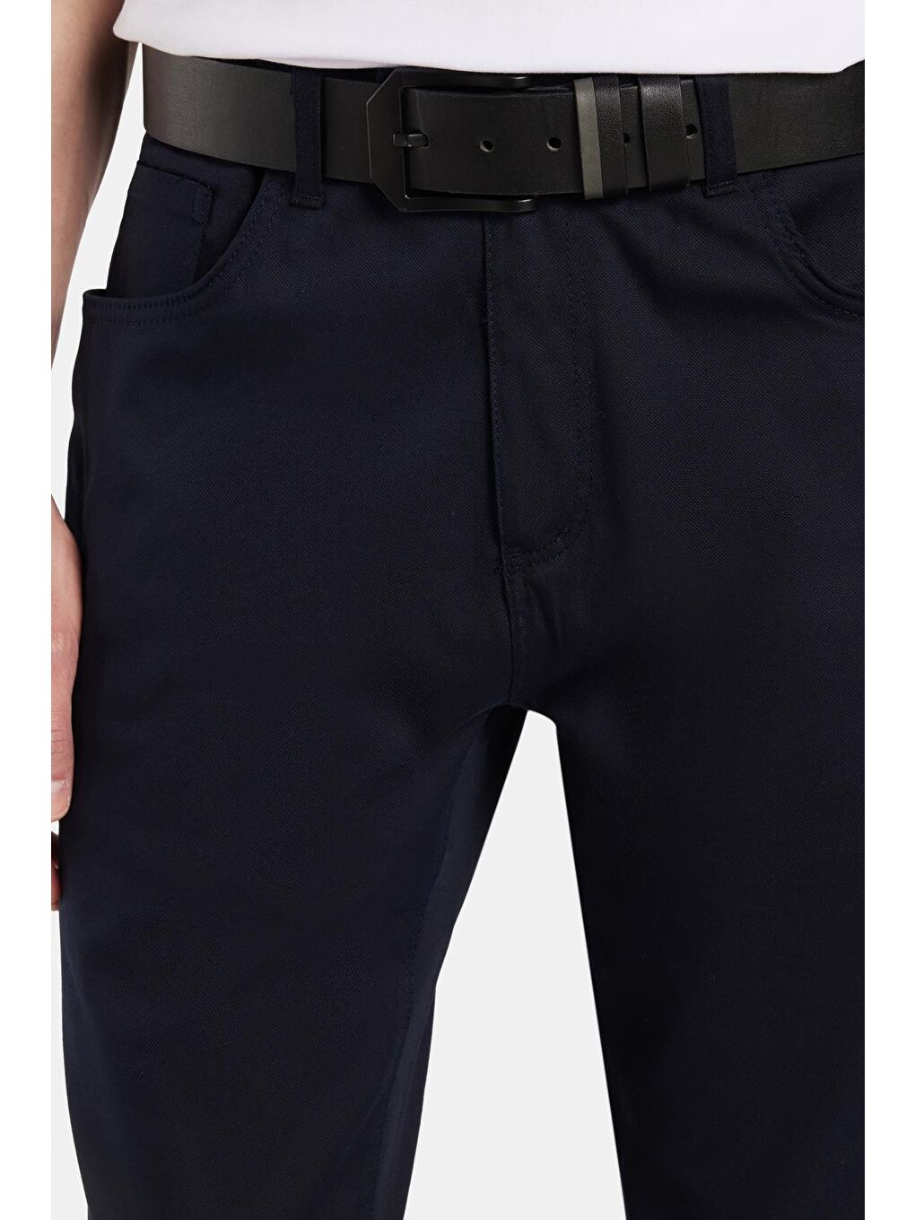 Erkek Regular Fit Rahat Kesim Mevsimlik Kanvas Lacivert Pantolon-1