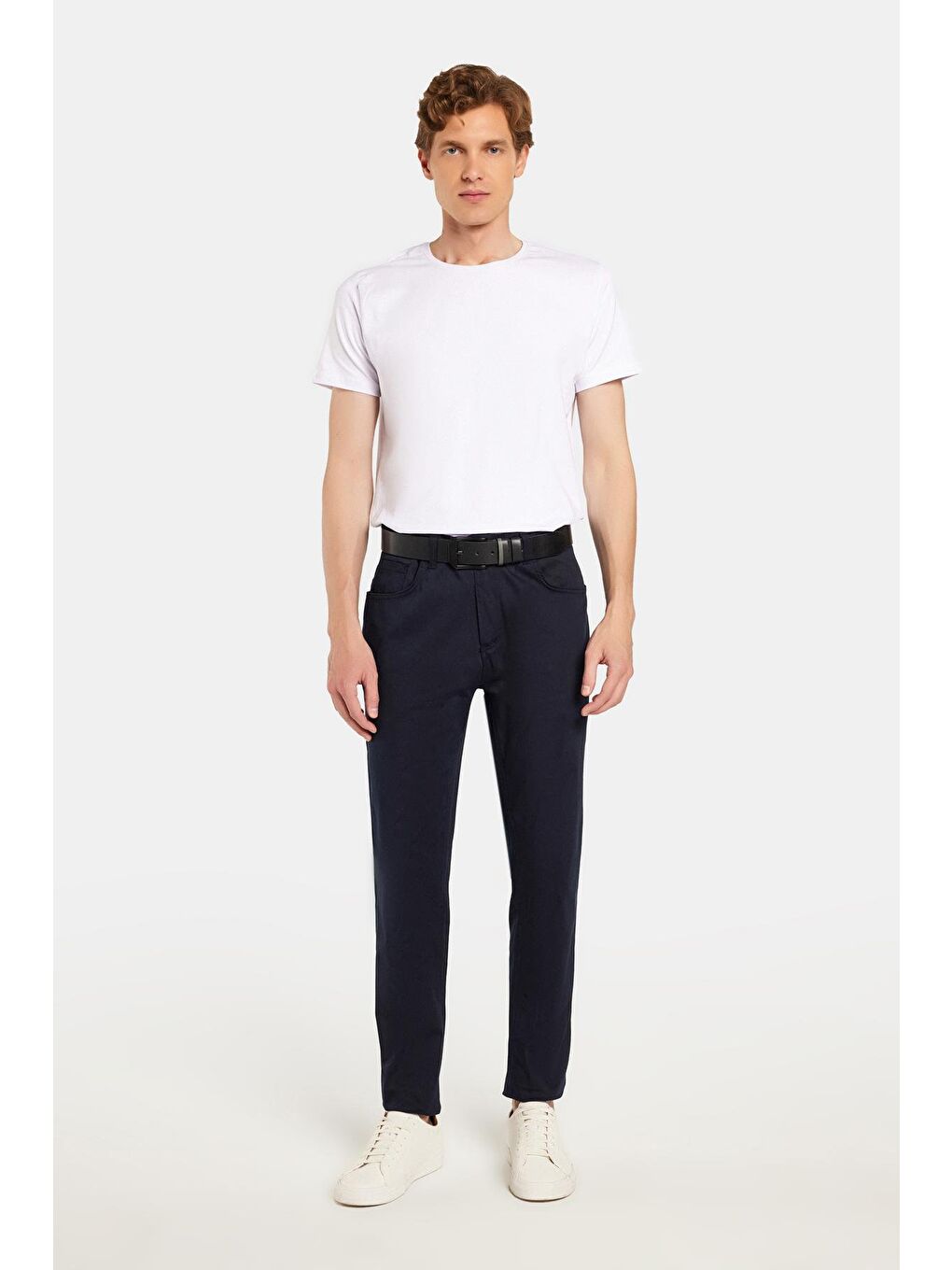 Erkek Regular Fit Rahat Kesim Mevsimlik Kanvas Lacivert Pantolon-3