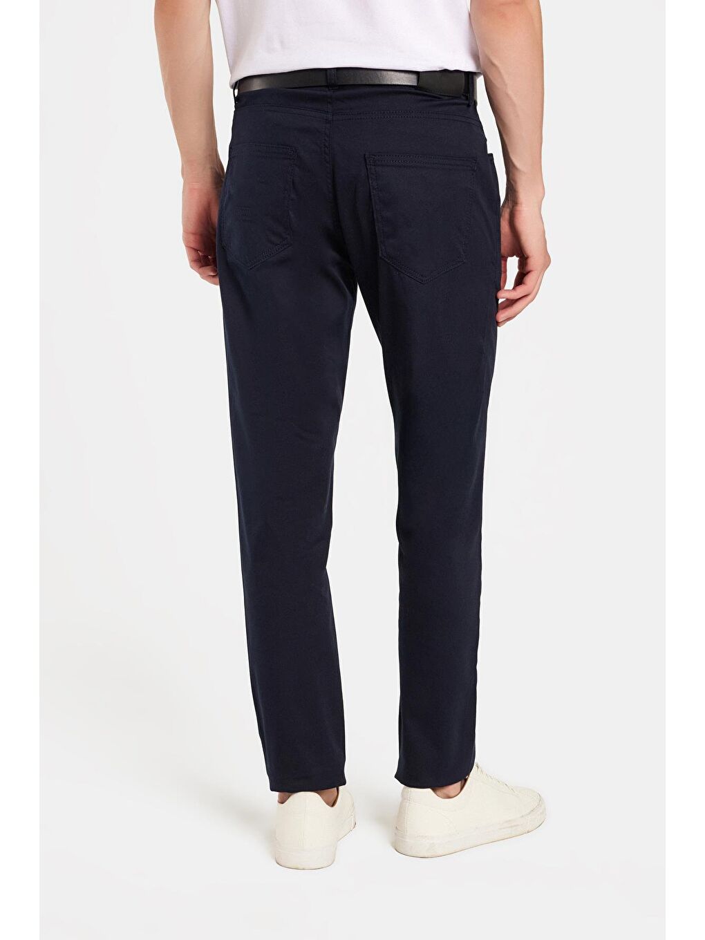 Erkek Regular Fit Rahat Kesim Mevsimlik Kanvas Lacivert Pantolon-4