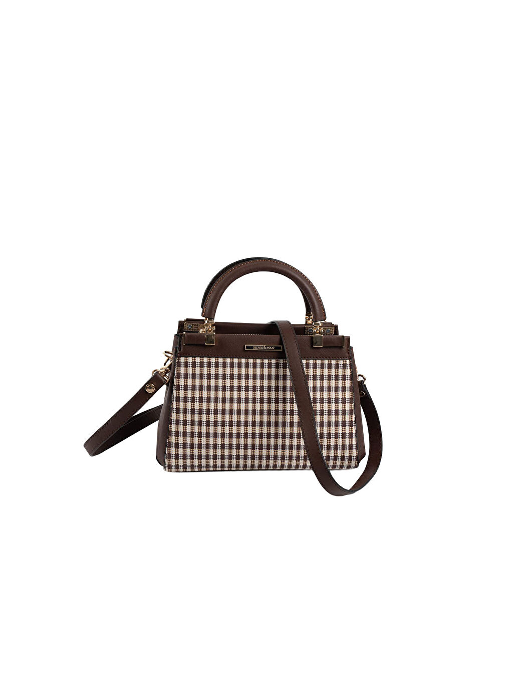 Kahverengi Kadın Omuz Çantası 1193-47688 SILVER POLO BAYAN ÇANTASI M191 KAHVE SARI-MAT KAHVE-5
