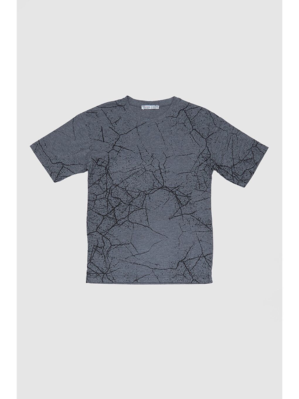 Antrasit Şimşek Baskılı Bisiklet Yaka Erkek Çocuk Tişört