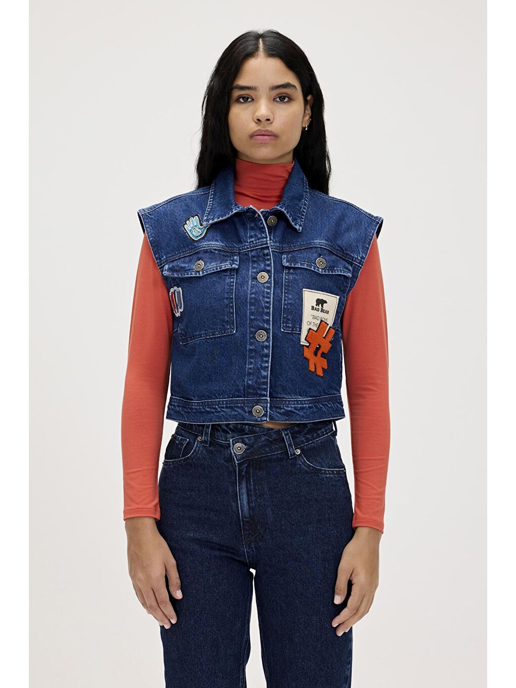 Bad Bear İndigo Joanne İndigo Kadın Denim Yelek - 1