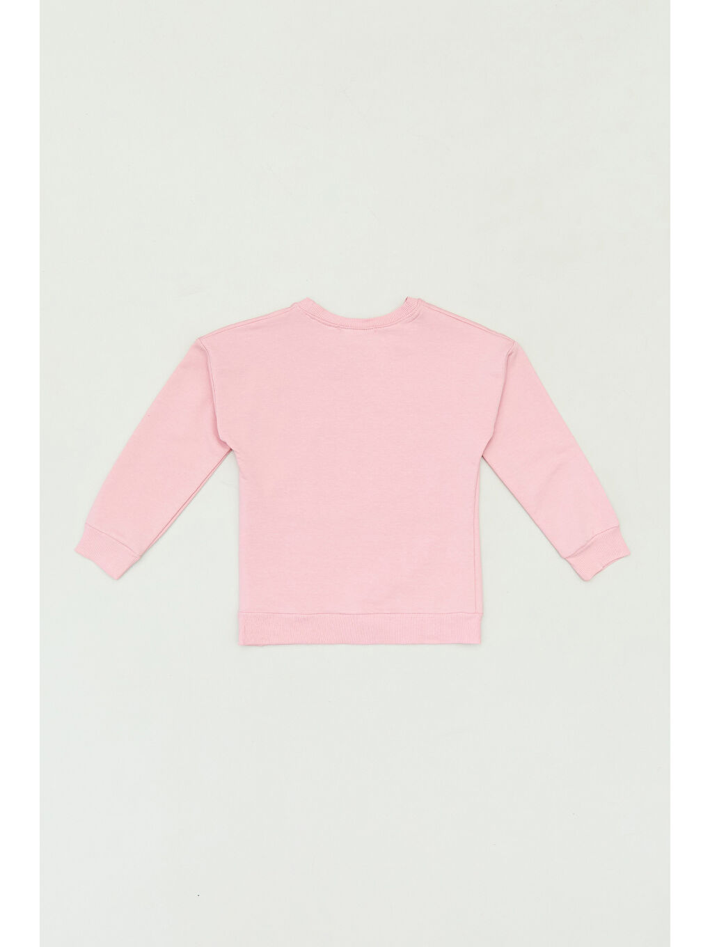 Fullamoda Pudra Pembe Ayıcık Baskılı Bisiklet Yaka Kız Çocuk Sweatshirt - 2