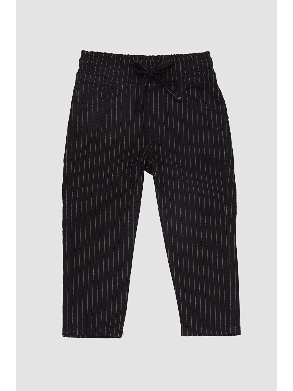 Siyah Çizgili Beli Lastikli Erkek Çocuk Pantolon