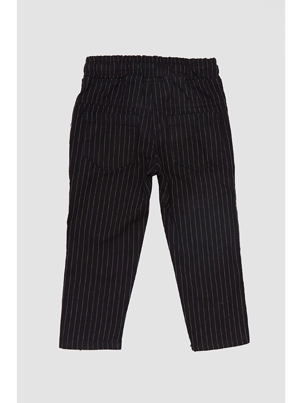 Siyah Çizgili Beli Lastikli Erkek Çocuk Pantolon-1
