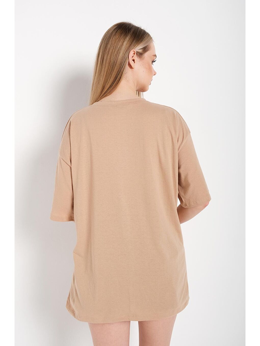 Kahverengi Kadın Vizon Brooklyn Tiger Baskılı Tişört-4