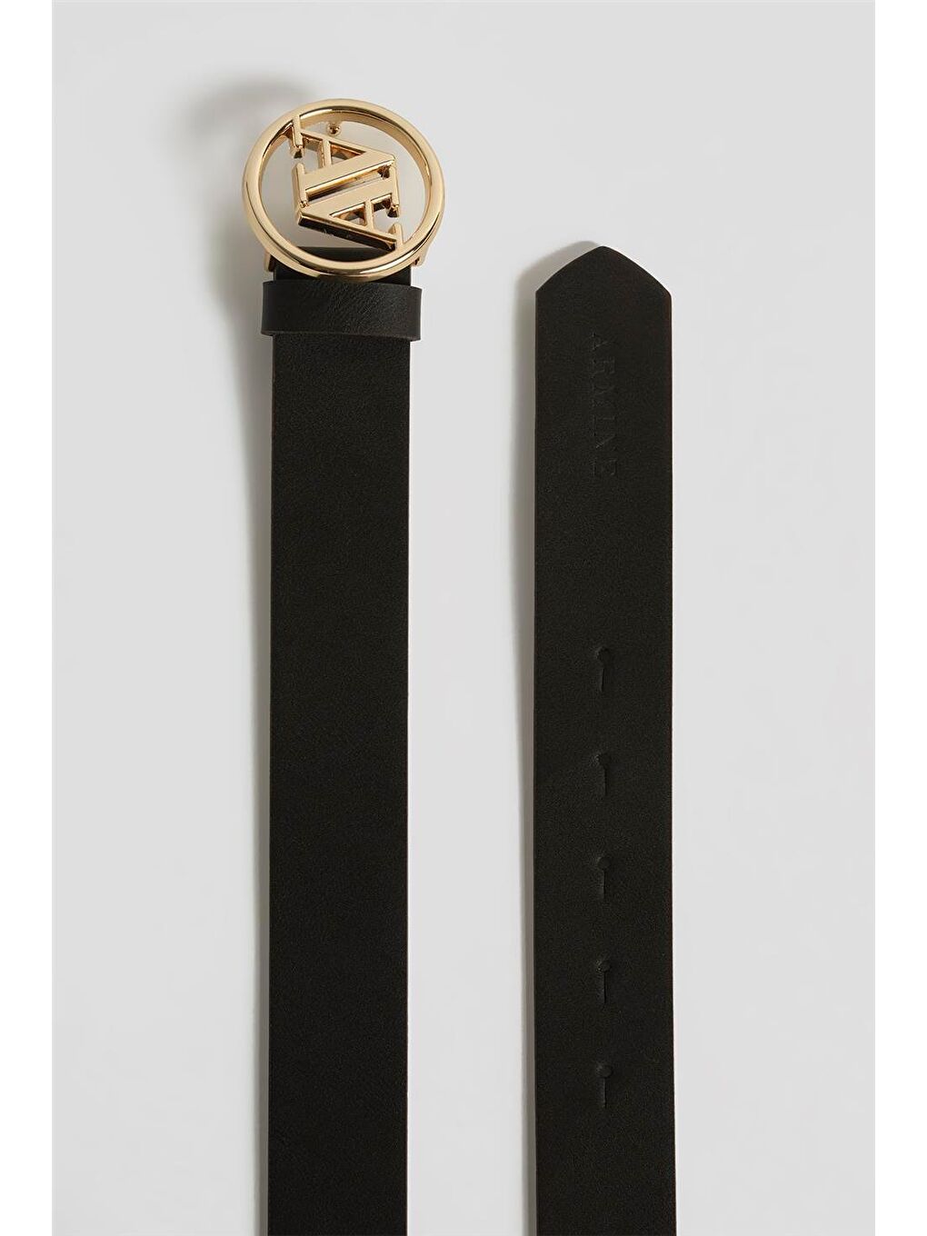 Kahverengi Logolu Deri Kemer 25Yd005 Acı Kahve-2