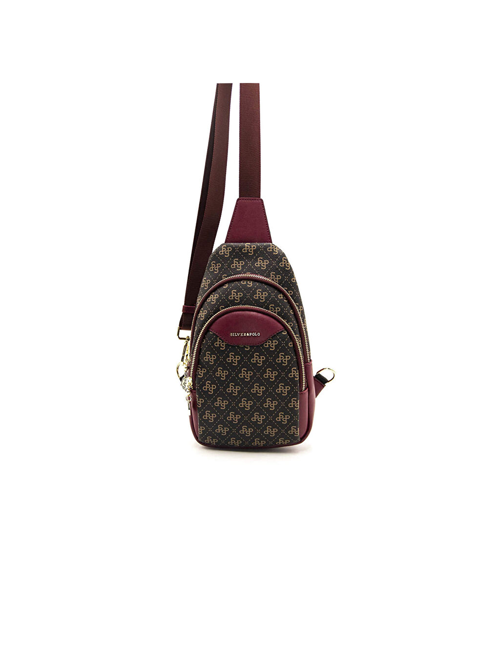 Kahverengi Kadın Çapraz Göğüs Çantası 959-43672 SILVER POLO FREEBAG M178 KAHVE SARI-MAT BORDO
