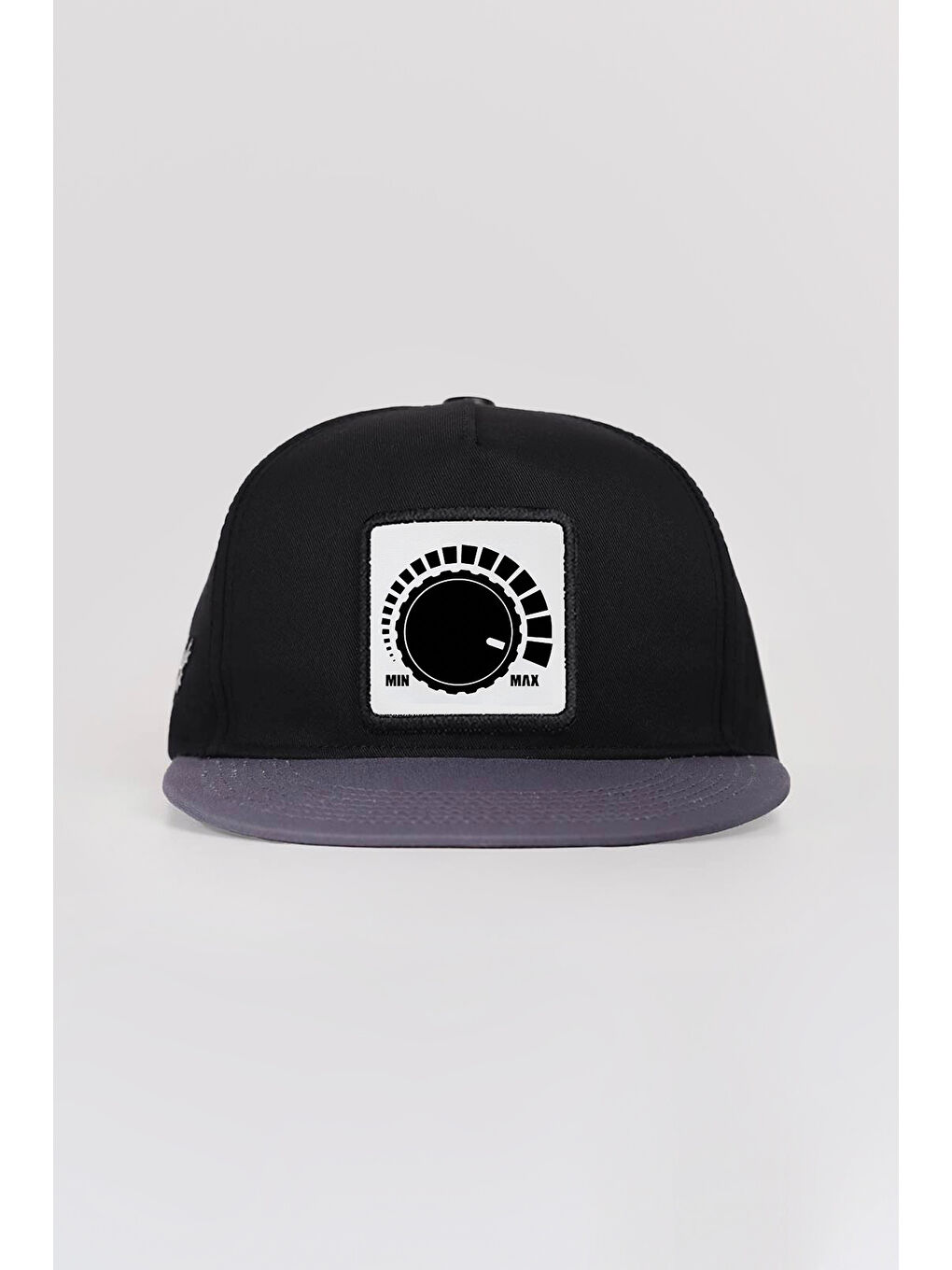 DM Logolu Gri-Siyah Hip Hop Şapka