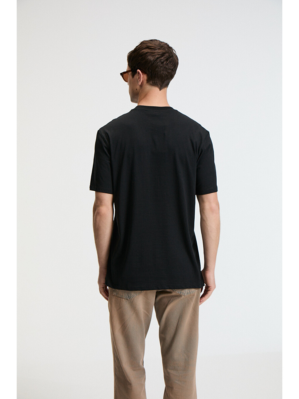 Crısp Erkek Oversize %100 Pamuk Baskılı Yuvarlak Yaka Siyah T-shirt-5