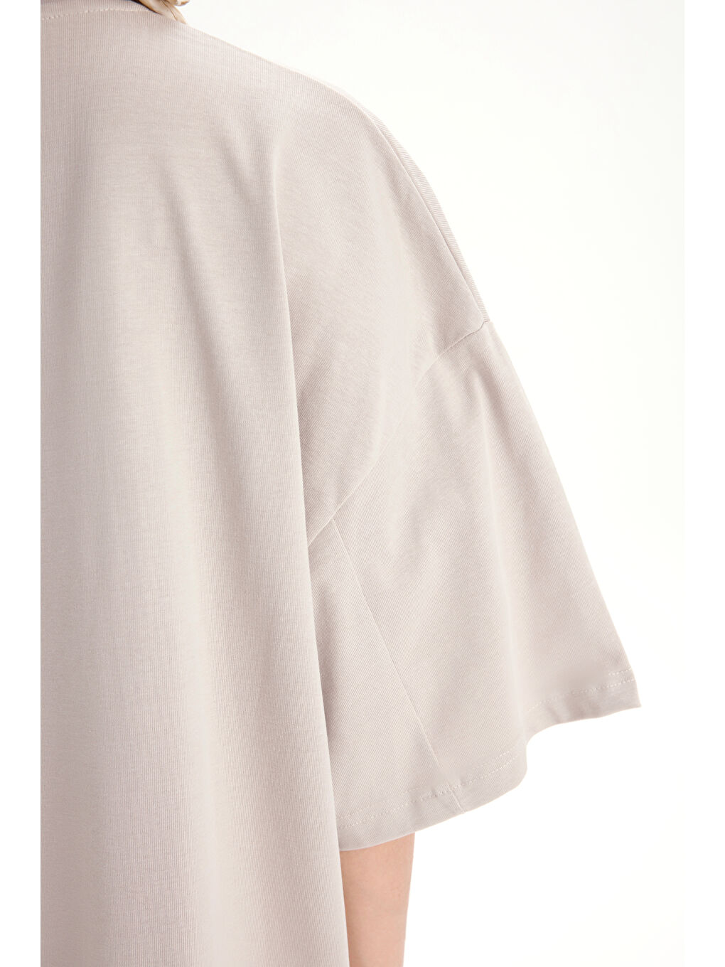 Bej Rich Woman Oversize Taş T-Shirt-7